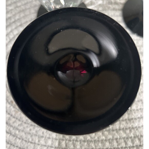 Set of 4 Bryce 8oz Water Glass MONTEREY-CLEAR-BLACK BASE - Picture 6 of 8